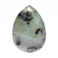 Pendentif Labradorite + cordon coton noir 60 cm