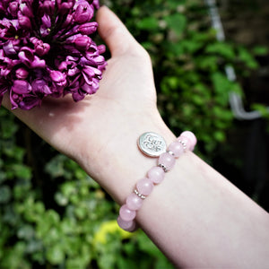 Bracelet élastique femme, pierre quartz rose, fait main - Un grand marché